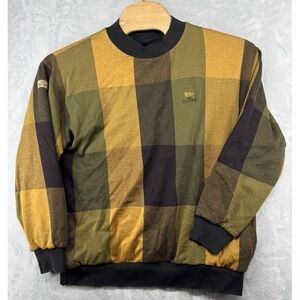 Gore Wind Stopper The Cliffs Golf Club Plaid Lined Crewneck Sweater Vintage READ